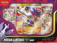 Pokémon Mega Latias EX Box front packaging with promo cards and booster packs in Ireland