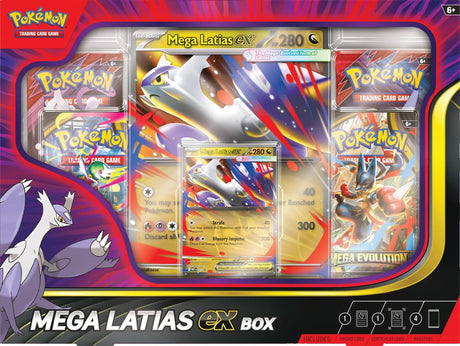 Pokémon Mega Latias EX Box display with foil Mega Latias EX card and boosters in Ireland