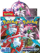 Paradox Rift Pokemon booster display box filled with neatly stacked sealed booster packs