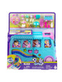 Polly Pocket Pet Mobile Adventure Playset in packaging with camper van, micro dolls, and 21 fun accessories