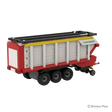 BRIXIES Plus Pöttinger Jumbo viewed from the rear side with the rear panel closed, triple axle wheels and drawbar assembly visible