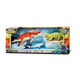 Primal Clash Beasts of the Deep plastic figures including Liopleurodon and shark in Ireland