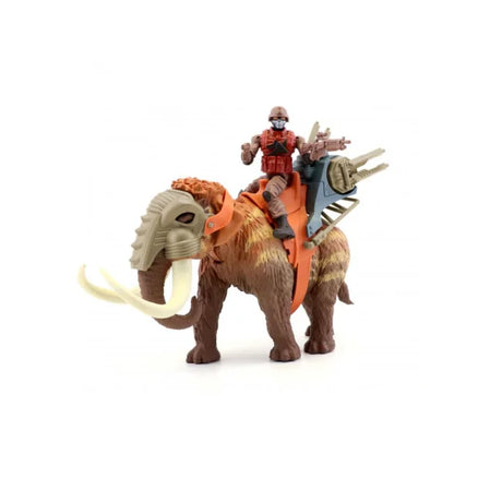 Side view of Mammoth figure and rider from Dino Commander series – Ireland