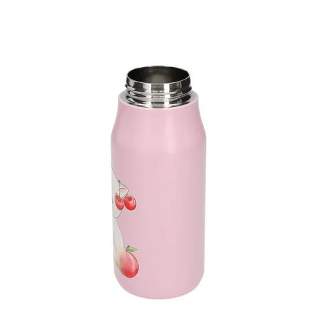 Princess Mimi pink drinking bottle body with open top and fruit artwork