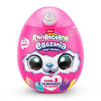 Rainbocorns Eggzania Baby Mania pink surprise egg with a horn and character face on the front.