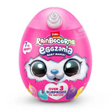 Rainbocorns Eggzania Baby Mania pink surprise egg with a horn and character face on the front.