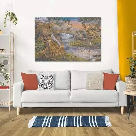 Ravensburger Animal Kingdom 3000 Piece Jigsaw Puzzle displayed framed on a wall