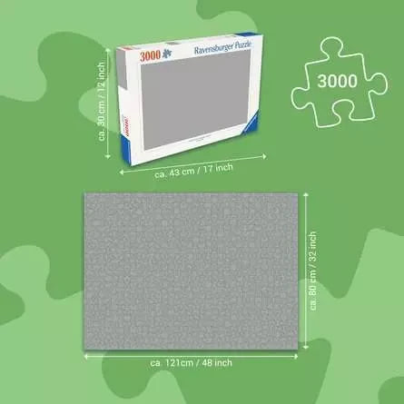 Ravensburger Animal Kingdom 3000 Piece Jigsaw Puzzle size guide with box and completed puzzle dimensions