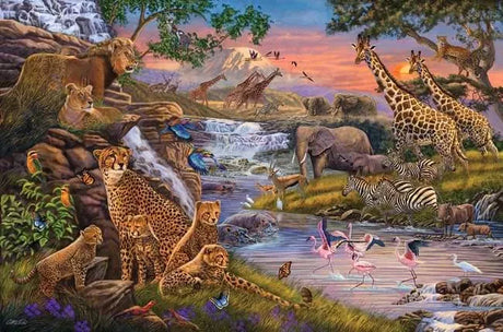Ravensburger Animal Kingdom 3000 Piece Jigsaw Puzzle wildlife artwork with big cats, giraffes and zebras