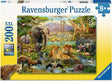 Ravensburger Animals of the Savanna front packaging showing the 200 XXL piece count, 8+ age marking and wildlife artwork