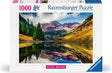 Ravensburger Aspen Colorado 1000 piece jigsaw puzzle box featuring the Maroon Bells mountains, autumn foliage and lake reflections