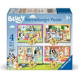 Ravensburger Bluey 4 in a Box jigsaw box showing the four included 12, 16, 20 and 24 piece designs