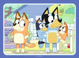 Bluey family together outdoors in the garden Ravensburger jigsaw puzzle scene