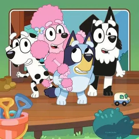 Ravensburger Bluey jigsaw with Bluey and friends playing dress up
