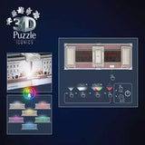 Ravensburger Buckingham Palace Light Up 3D Puzzle LED control graphic showing selectable light colours and automatic mode