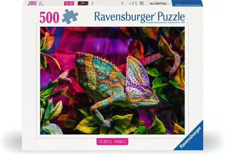 Front of the Ravensburger Chameleon 500 piece jigsaw puzzle box