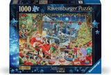 Ravensburger Christmas No30 Santa Takes a Break 1000 piece jigsaw puzzle box featuring Santa resting beside a decorated Christmas tree and presents