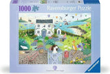 Ravensburger Coastal Cottage 1000 piece jigsaw puzzle box featuring the seaside cottage artwork on the front