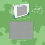 Ravensburger Colourful Cinque Terre 2000 piece jigsaw puzzle size guide showing the box and completed puzzle dimensions