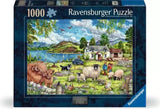 Ravensburger Country Farm 1000 Piece Jigsaw Puzzle retail box showing the countryside farm artwork