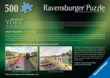 Back of the Ravensburger Day Out in York puzzle box showing product information, Kevin Walsh artist details and related puzzle images
