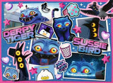 KPop Demon Hunters sticker style collage showing Derpy Tiger, Sussie Bird and cartoon cat faces
