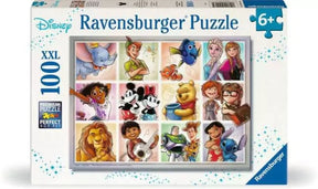 Ravensburger Disney Multicharacter 100 piece XXL jigsaw puzzle box showing the full Disney character artwork