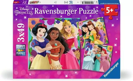 Front of the Ravensburger Disney Princess Girl Power! 3 x 49 piece puzzle box