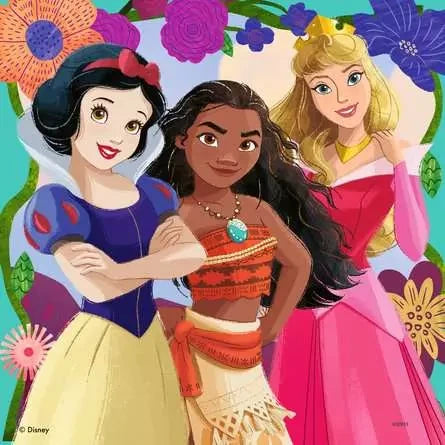 Disney Princess puzzle scene with Snow White, Moana, and Aurora