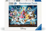Ravensburger Disney Storybook 1500 piece jigsaw puzzle box front showing an open storybook scene with classic Disney characters