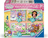 Ravensburger Gabby's Dollhouse Fairylandia 4 in a Box jigsaw packaging showing the four included designs