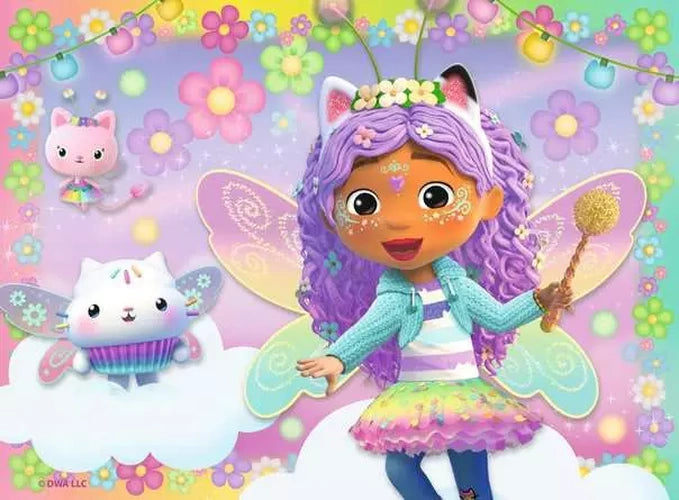 Ravensburger Gabby's Dollhouse Fairylandia jigsaw with Gabby and purple fairy themed characters