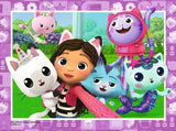 Gabby with five cartoon cats in Ravensburger Gabby's Dollhouse Puzzle 4 In a Box