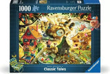 Ravensburger Look Out Little Pigs 1000 piece jigsaw puzzle box featuring Dean MacAdam Classic Tales artwork