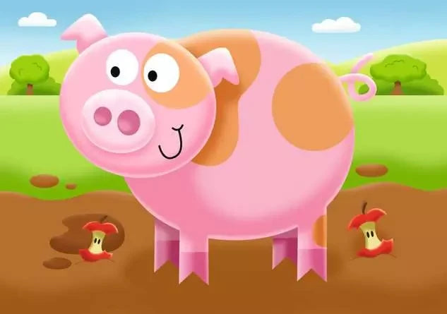 Pig jigsaw puzzle image from Ravensburger On the Farm My First Puzzles