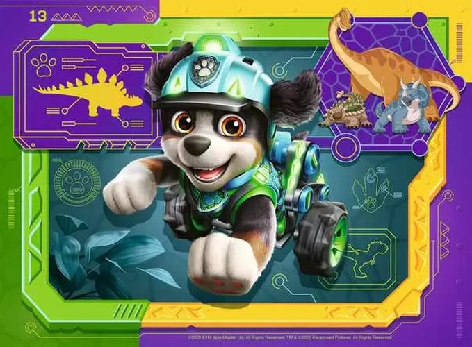 Ravensburger Paw Patrol Dino Movie jigsaw featuring Rex in his green rescue gear