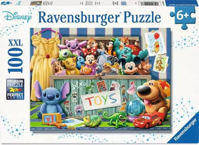 Ravensburger Pixar Multicharacter 100 Piece XXL jigsaw puzzle retail box showing the completed Pixar character artwork on the front