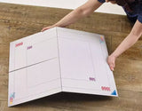 Ravensburger Puzzle Handy Fold & Go box showing setup diagram and example puzzle layout for 1000 piece jigsaws