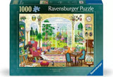 Ravensburger Summer Garden Parlour 1000 Piece Jigsaw Puzzle retail box showing the colourful garden room artwork