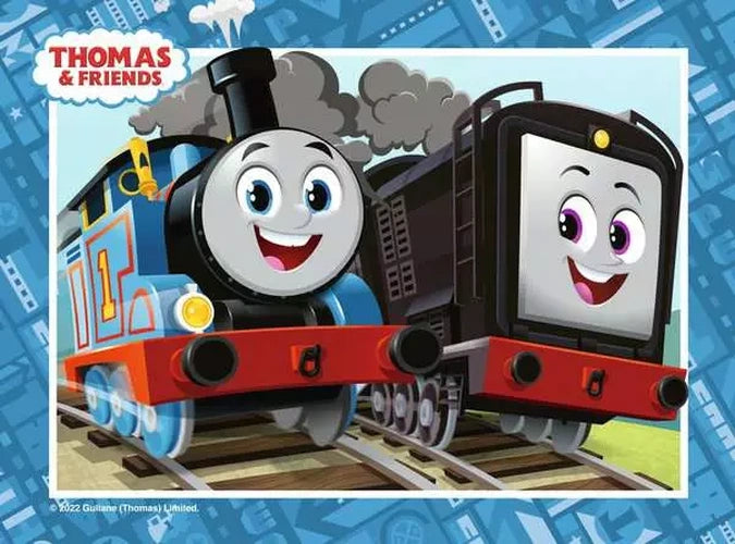 Ravensburger Thomas & Friends puzzle with Thomas and Diesel on railway tracks