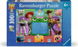 Ravensburger Toy Story 5 100 piece XXL jigsaw retail packaging showing the completed puzzle artwork