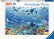 Ravensburger Colourful Underwater World 3000 Piece jigsaw puzzle retail box showing the marine life artwork