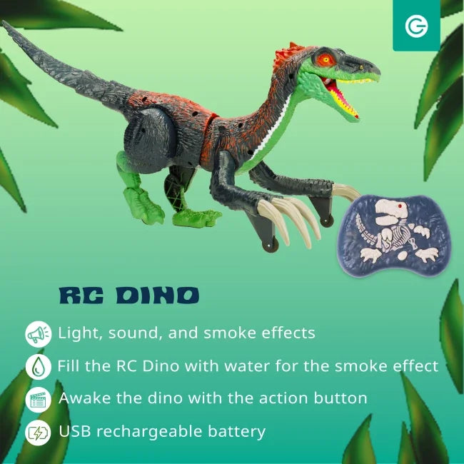 RC Therizinosaurus dinosaur toy with controller and USB charging in Ireland