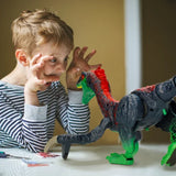 Child playing with remote control Therizinosaurus dinosaur toy in Ireland