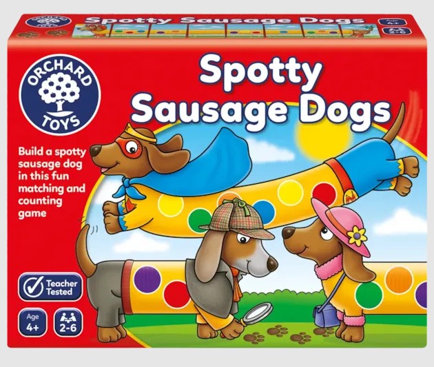 Orchard Toys Spotty Sausage Dogs Game box front view Ireland
