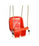 Red Swinging Baby Seat with high backrest and ropes, Ireland