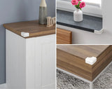 Reer Soft Corner Protectors fitted to cabinet, window sill and table corners
