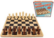 Retro Wooden Chess Board set up on board with retail box
