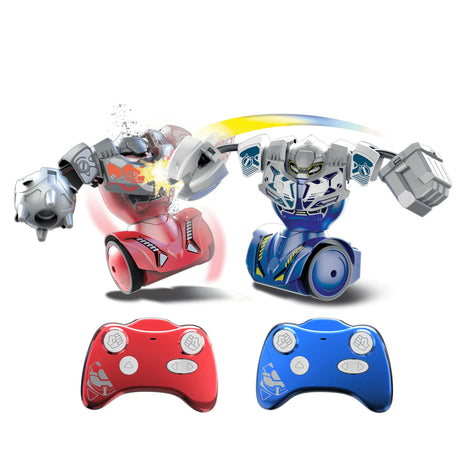 Robo Kombat bots mid-battle with impact punch and swing effects – Ireland