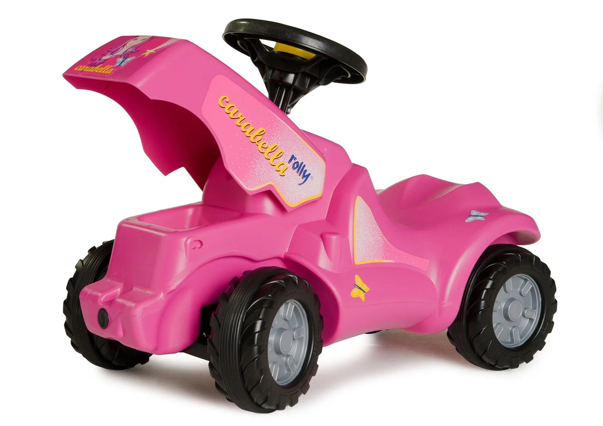 Rolly Carabella ride-on tractor with open bonnet showing storage compartment – Ireland
